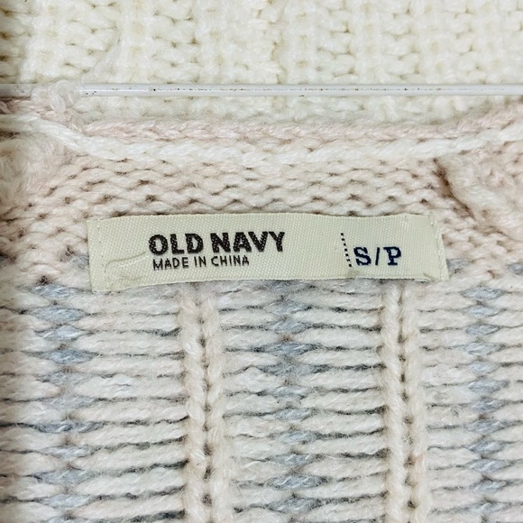 Gap Women’s Cozy Knit Sweater with Button Detail - Cream and Grey SZ S - Picture 3 of 6